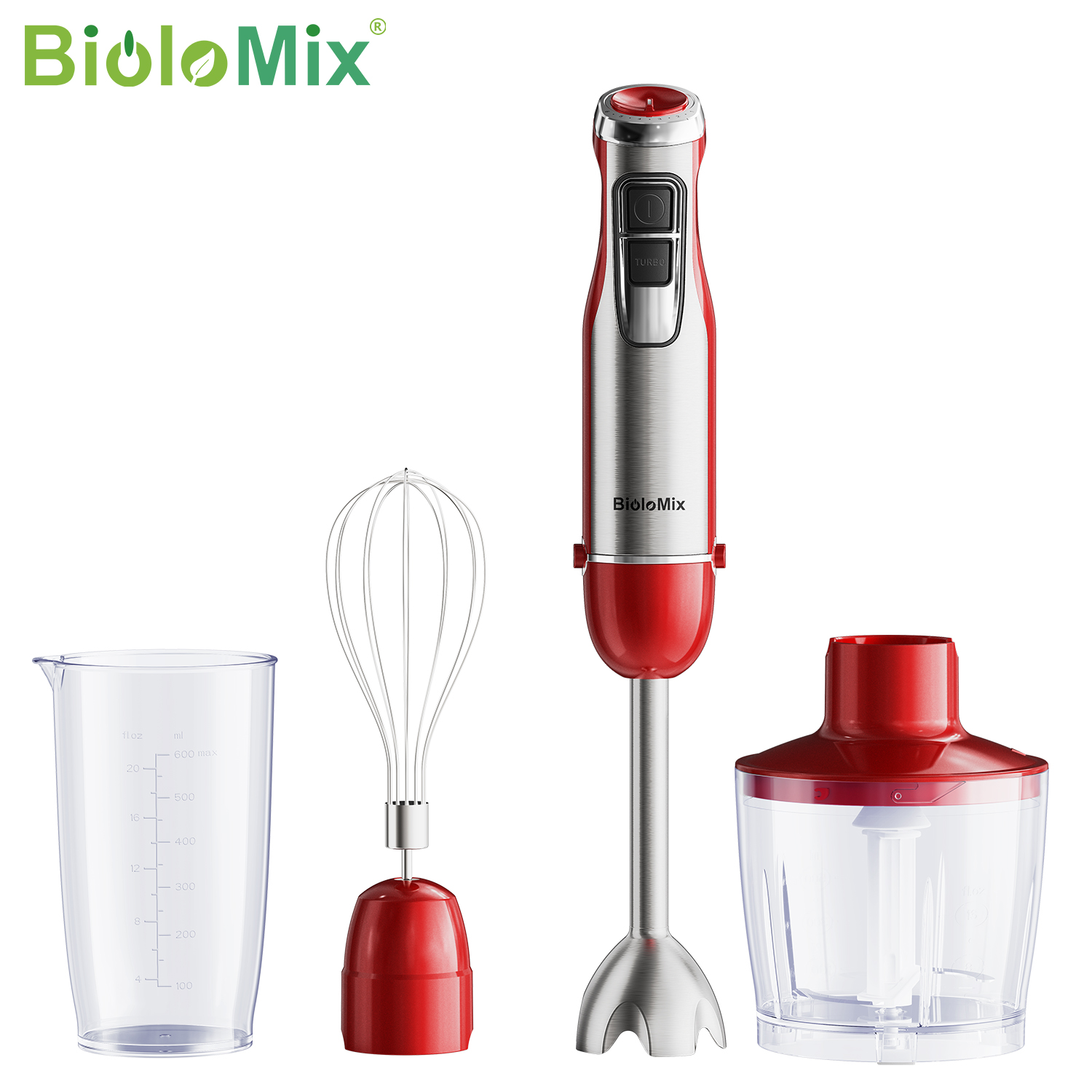 Baby Food Zubereiter - BioloMix 4-in-1 핸드 스틱 블렌더 1200W