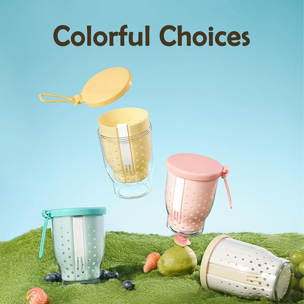 Snack Container Travel - 25온스 여행용 과일 컵, 자동차용 과일