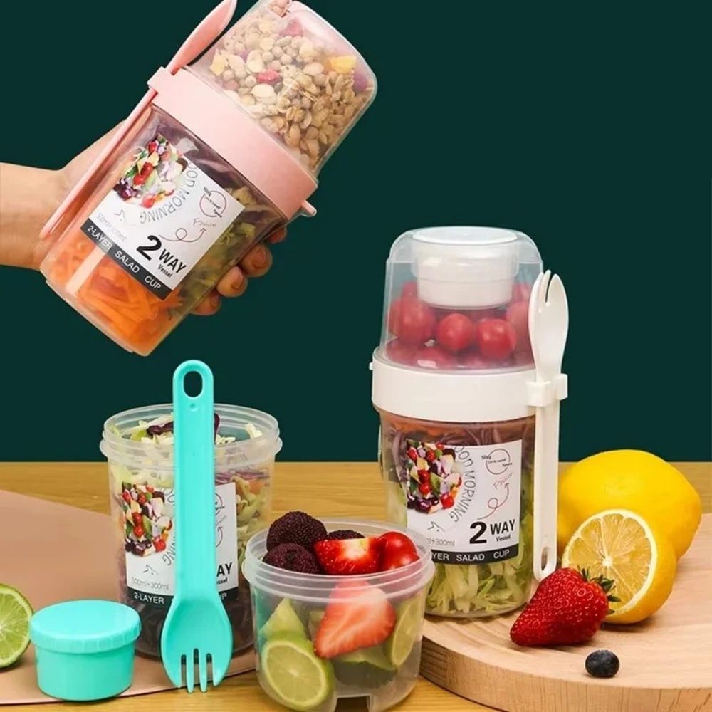 Baby Food Oatmeal - 휴대용 샐러드 컵 아침 식사 컵