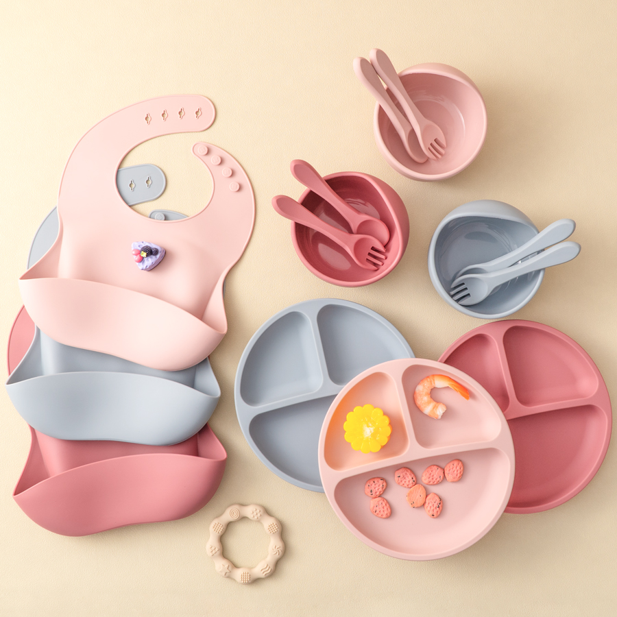 Baby Food Dinner - 5Pcs 아기 실리콘 먹이 세트 어린이를위한