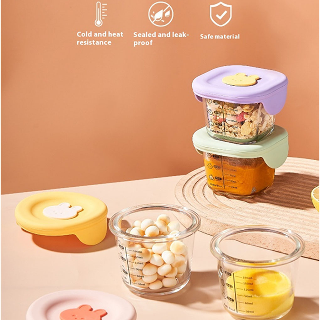 Baby Food Glass Jars - 4팩/로트 어린이용 유리 이유식 용기(저울 뚜껑