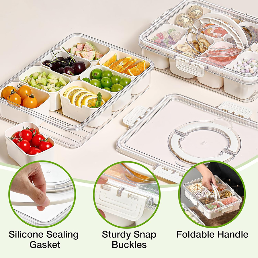 4/8칸 간식 보관함 휴대용 여행 냉장고 식품 보관함, - Snack Container Travel 리뷰 및 가격