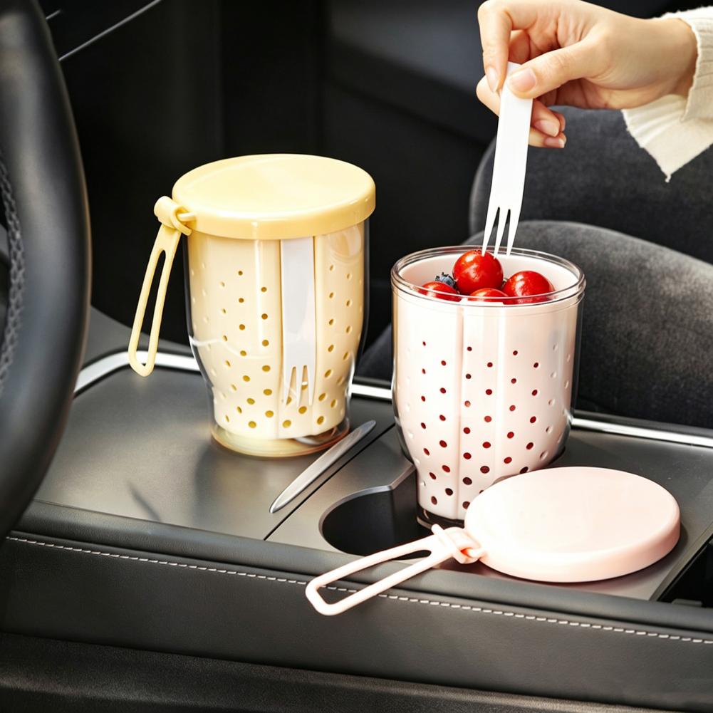 과일 컵 용기 휴대용 스낵 용기 내장형 포크 스트레이너 - Snack Container Travel 리뷰 및 가격