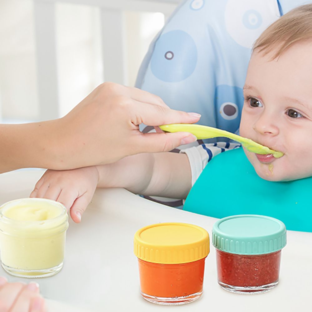 6개 유리 아기 음식 용기 뚜껑 포함 재사용 가능 소스 - Baby Food Glass Jars 리뷰 및 가격