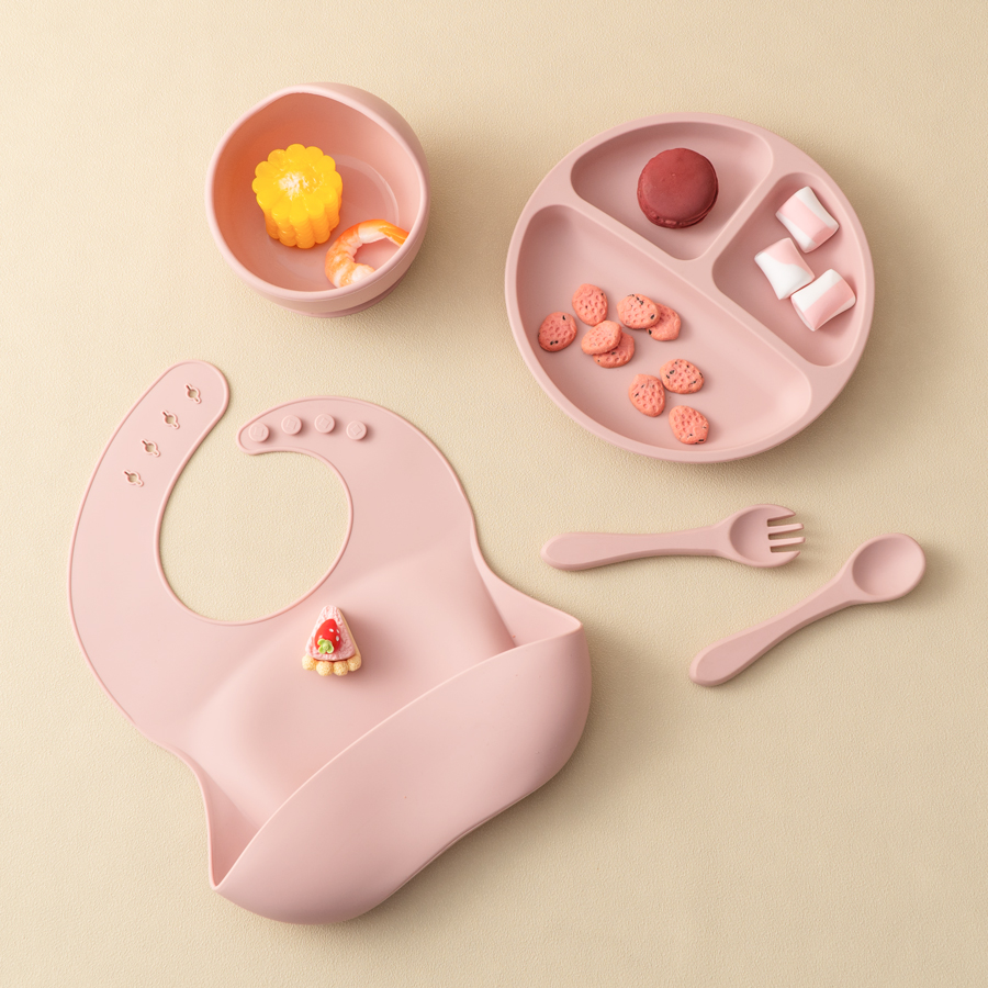 5Pcs 아기 실리콘 먹이 세트 어린이를위한 라운드 식 - Baby Food Dinner 리뷰 및 가격