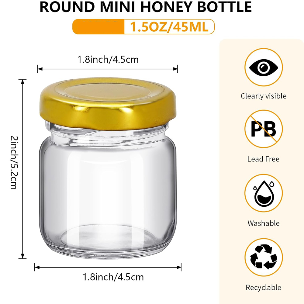 1.5온스(45ml) 원형 미니 투명 꿀병, 웨딩 답례 - Baby Food Glass Jars 리뷰 및 가격