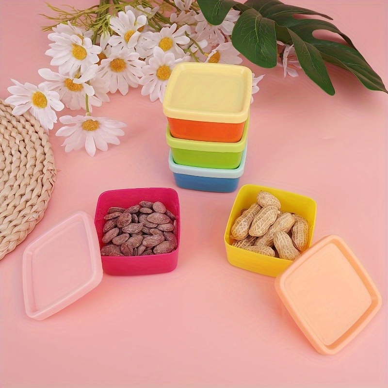 레인보우 컬러 캔디 너트 스낵 보관함, 뚜껑이 있는 플 - Snack Container Travel 리뷰 및 가격