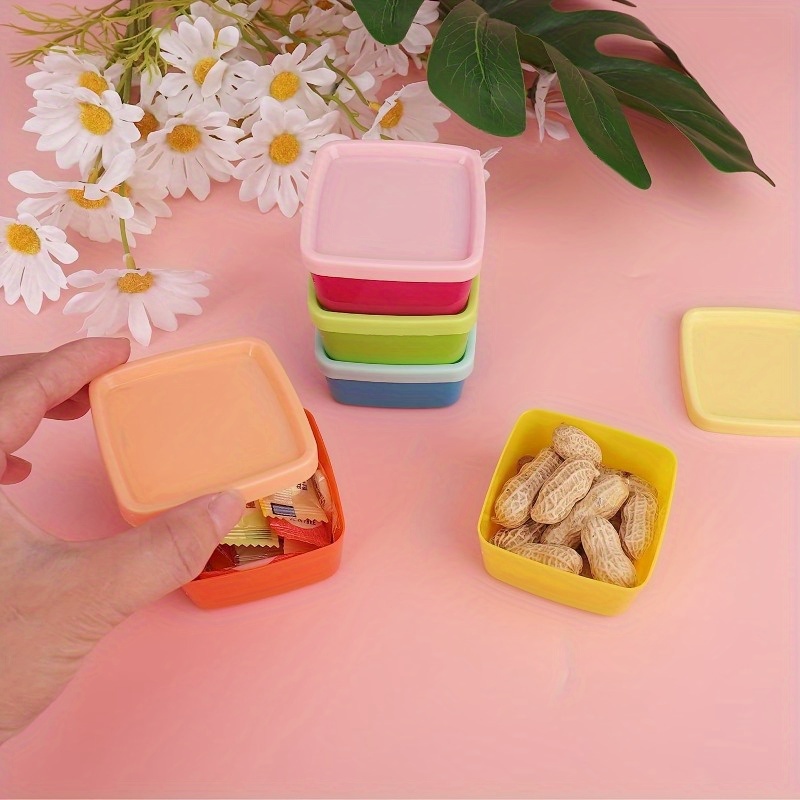 레인보우 컬러 캔디 너트 스낵 보관함, 뚜껑이 있는 플 - Snack Container Travel 리뷰 및 가격