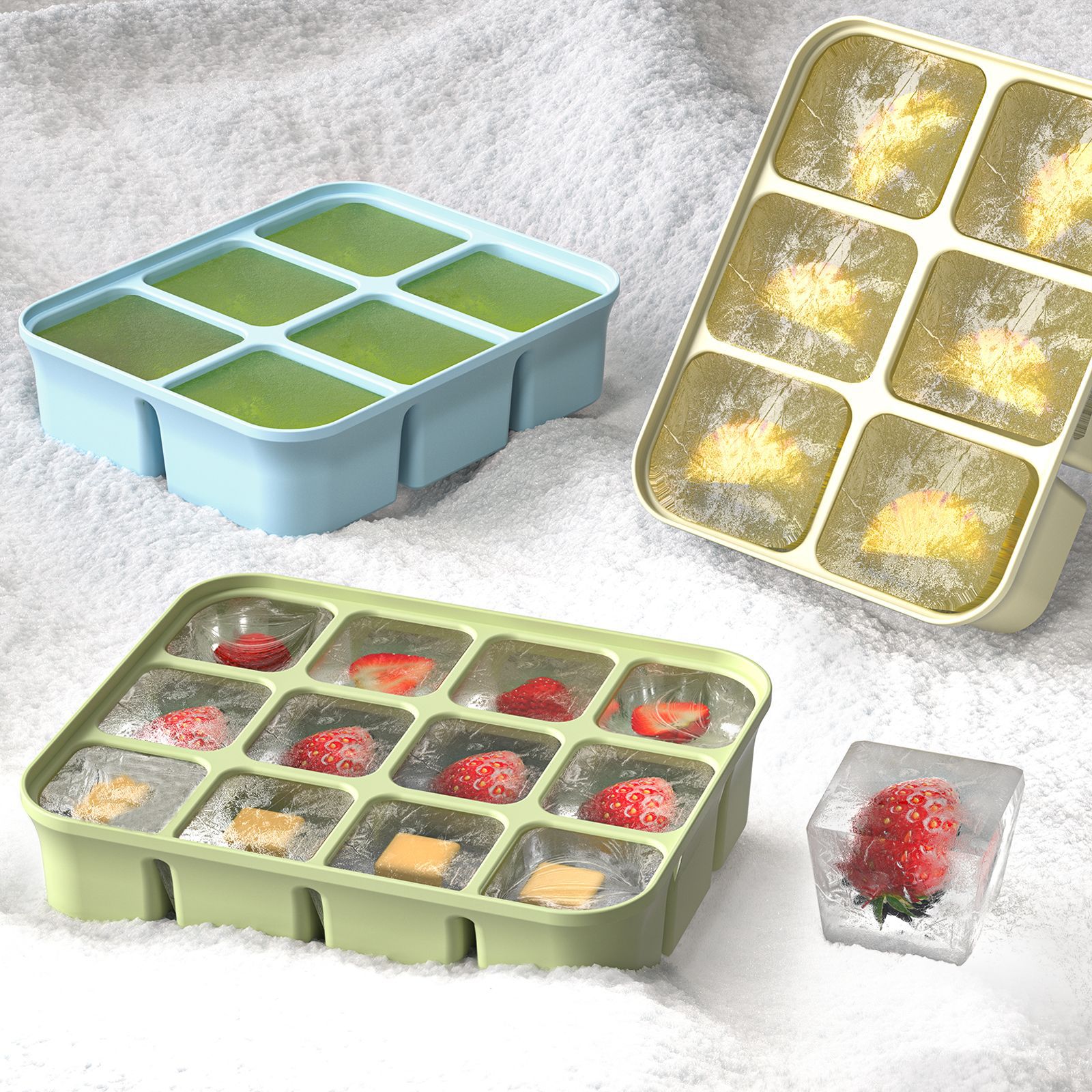 3Pcs 실리콘 이유식 냉동 트레이(뚜껑 포함), 수제 - Baby Food Homemade 리뷰 및 가격