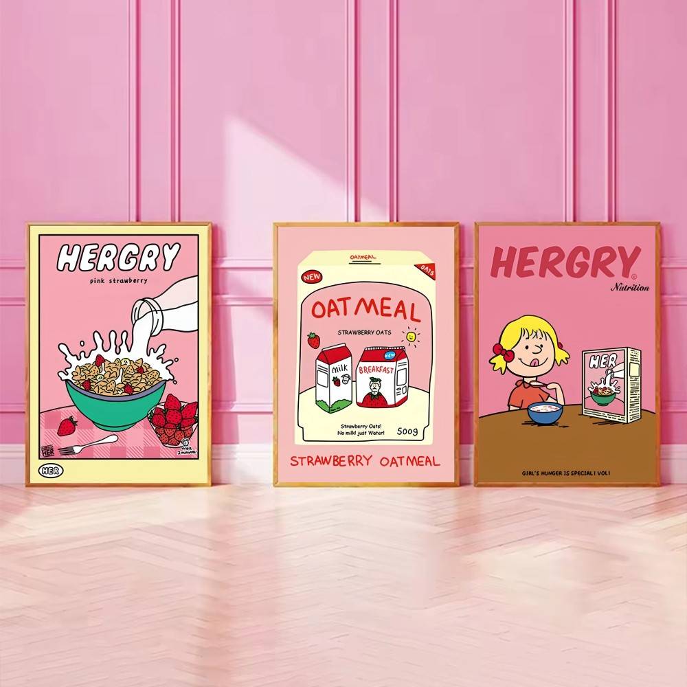 손으로 그린 ​​아침 식사 시리얼 커피 종이 포스터 오 - Baby Food Oatmeal 리뷰 및 가격