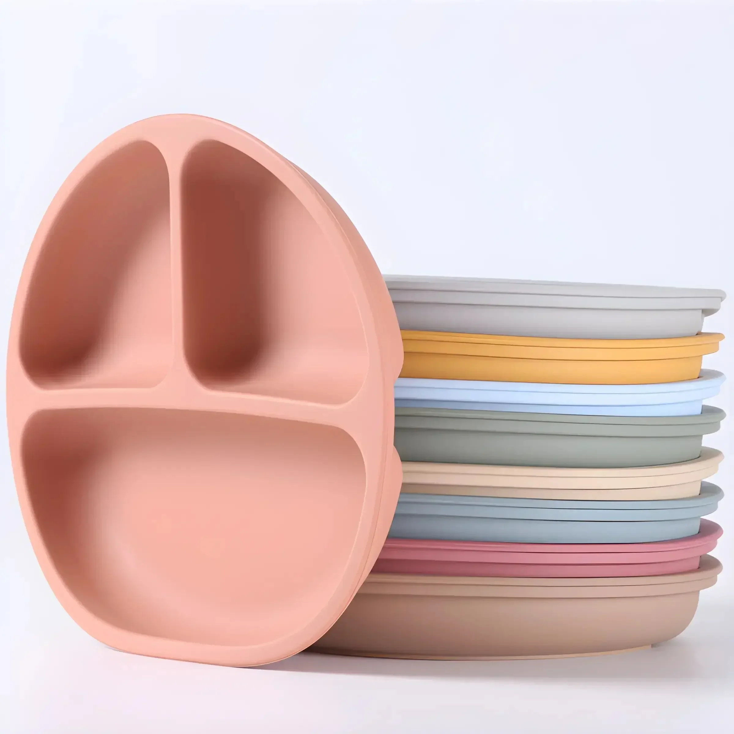 실리콘 식기 어린이 저녁 식사 접시 별도의 저녁 식사  - Baby Food Dinner 리뷰 및 가격