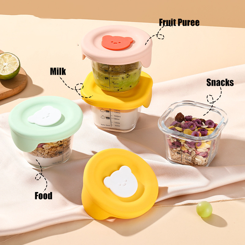 뚜껑이 달린 유리 유아용 식품 보관 항아리, 누수 방지 - Baby Food Glass Jars 리뷰 및 가격