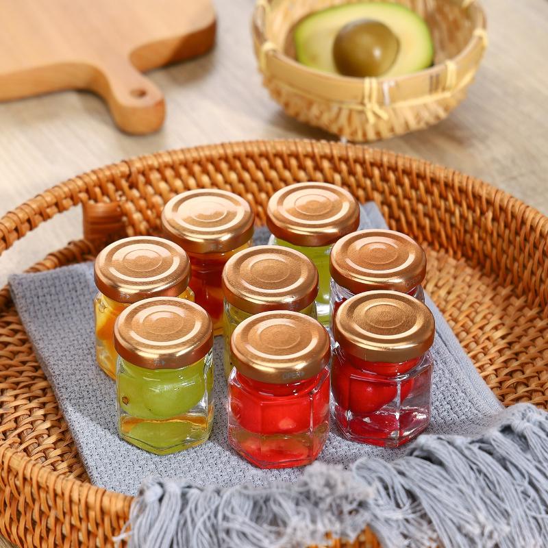 대량 미니 육각형 병 뚜껑 포함, 향신료, 꿀, 잼,  - Baby Food Glass Jars 리뷰 및 가격