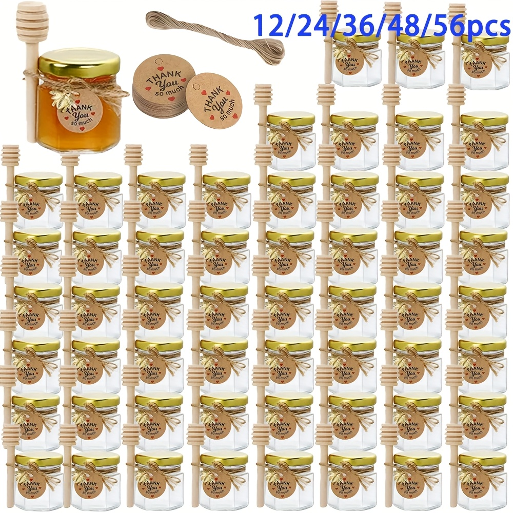 1.5온스, 육각형 미니 유리 꿀병 - 12/24/36 - Baby Food Glass Jars 리뷰 및 가격