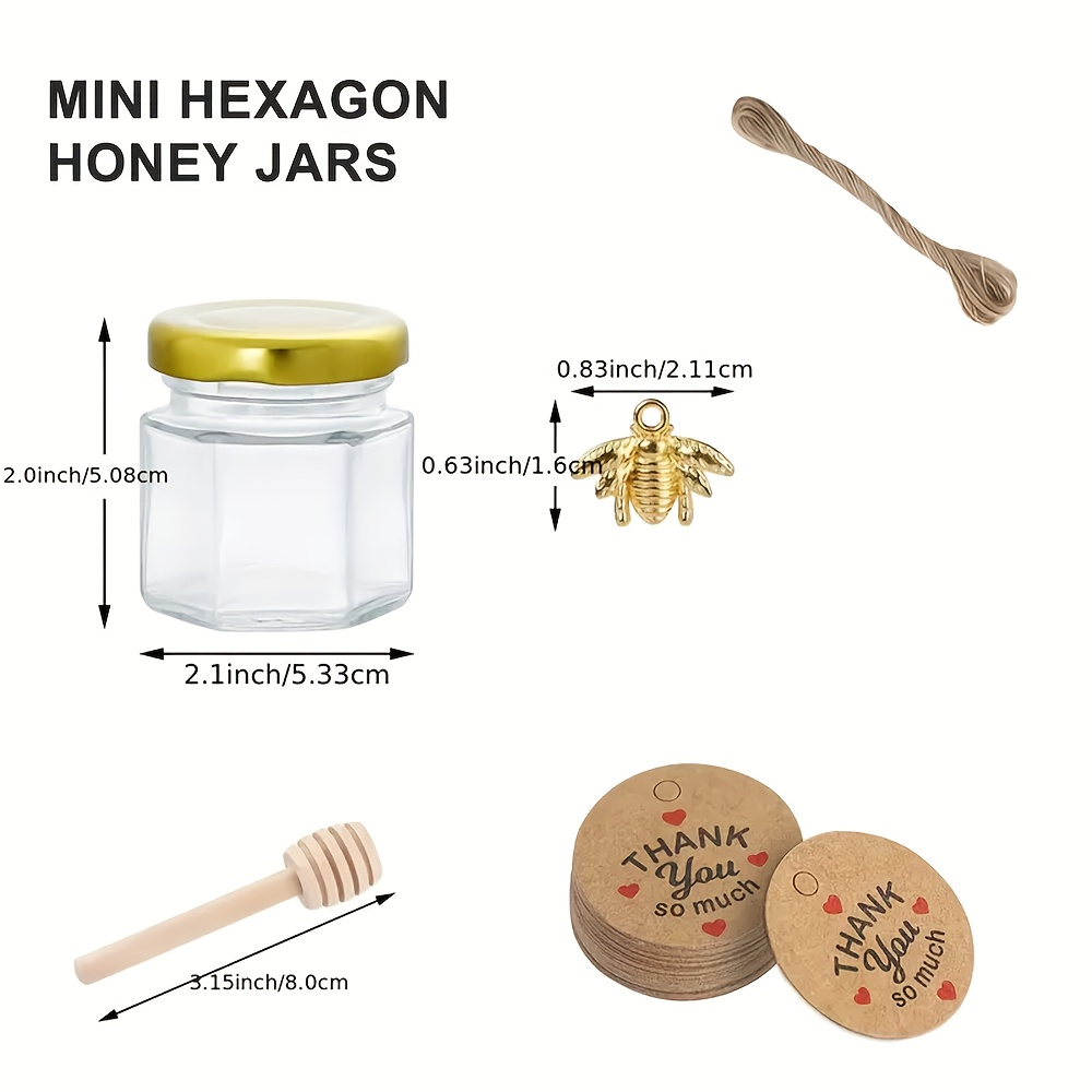 1.5온스, 육각형 미니 유리 꿀병 - 12/24/36 - Baby Food Glass Jars 리뷰 및 가격